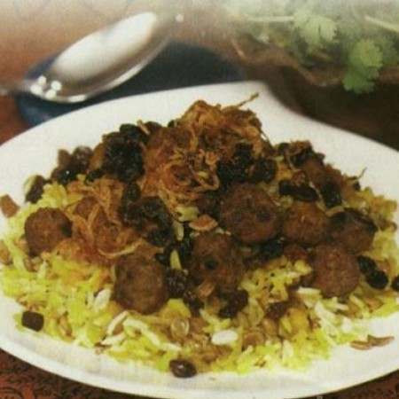 عدس پلو با گوشت 
