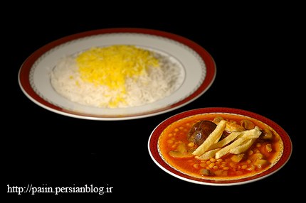چلو خورشت قیمه سیب زمینی 
